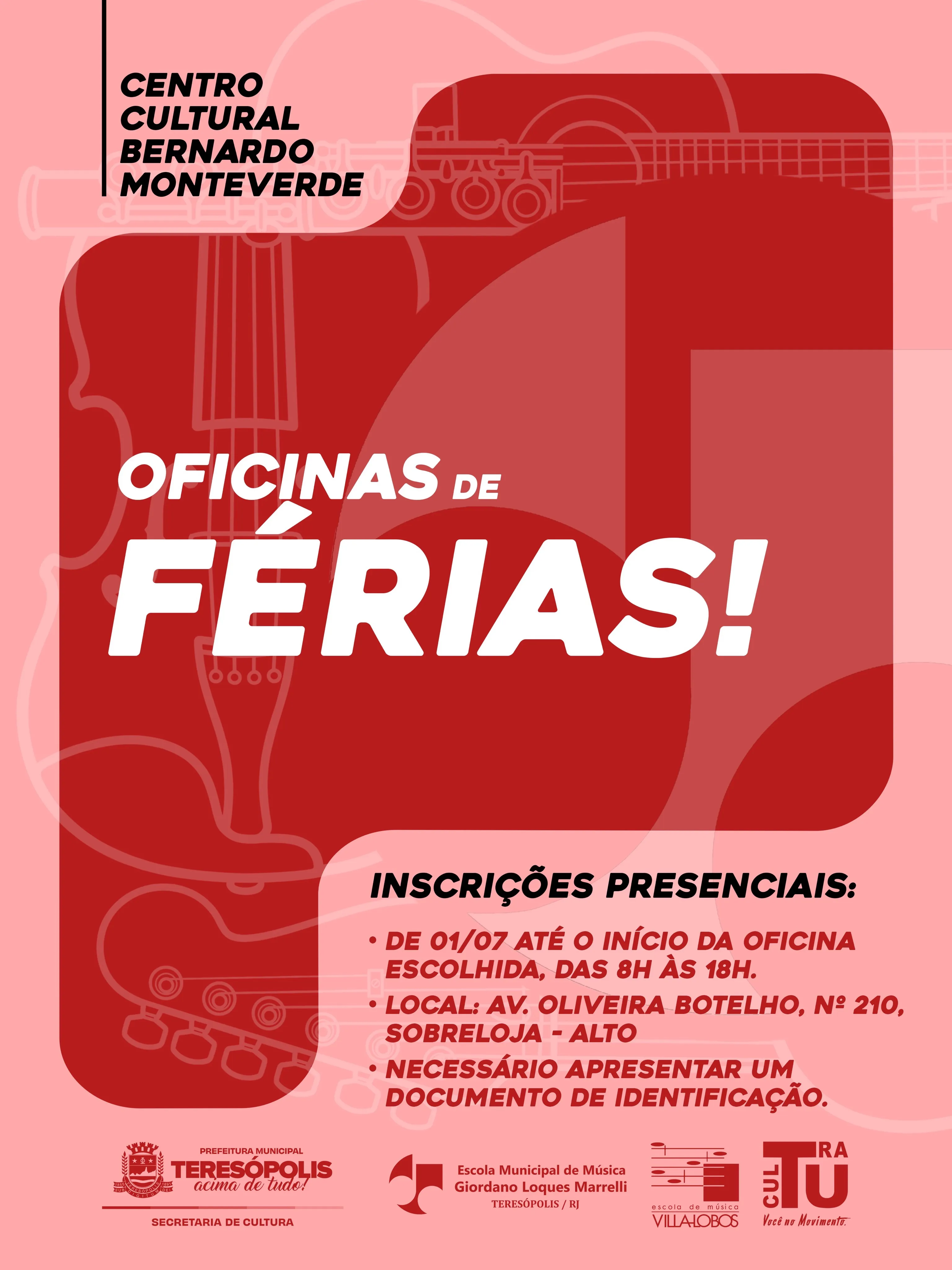 Centro Cultural Bernardo Monteverde inscreve para Oficinas de Férias, em Teresópolis