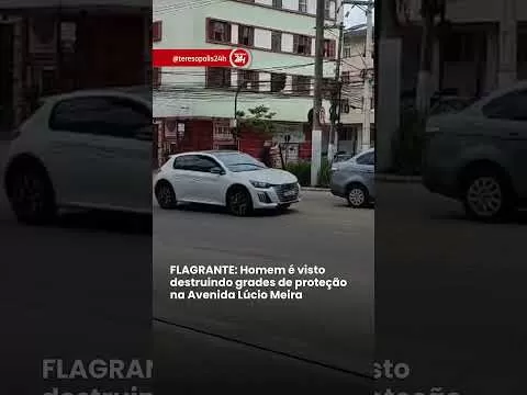 FLAGRANTE: Homem é visto destruindo grades de proteção na Avenida Lúcio Meira