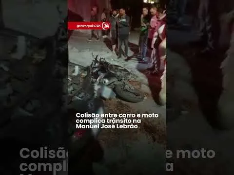 Colisão entre carro e moto complica trânsito na Manuel José Lebrão